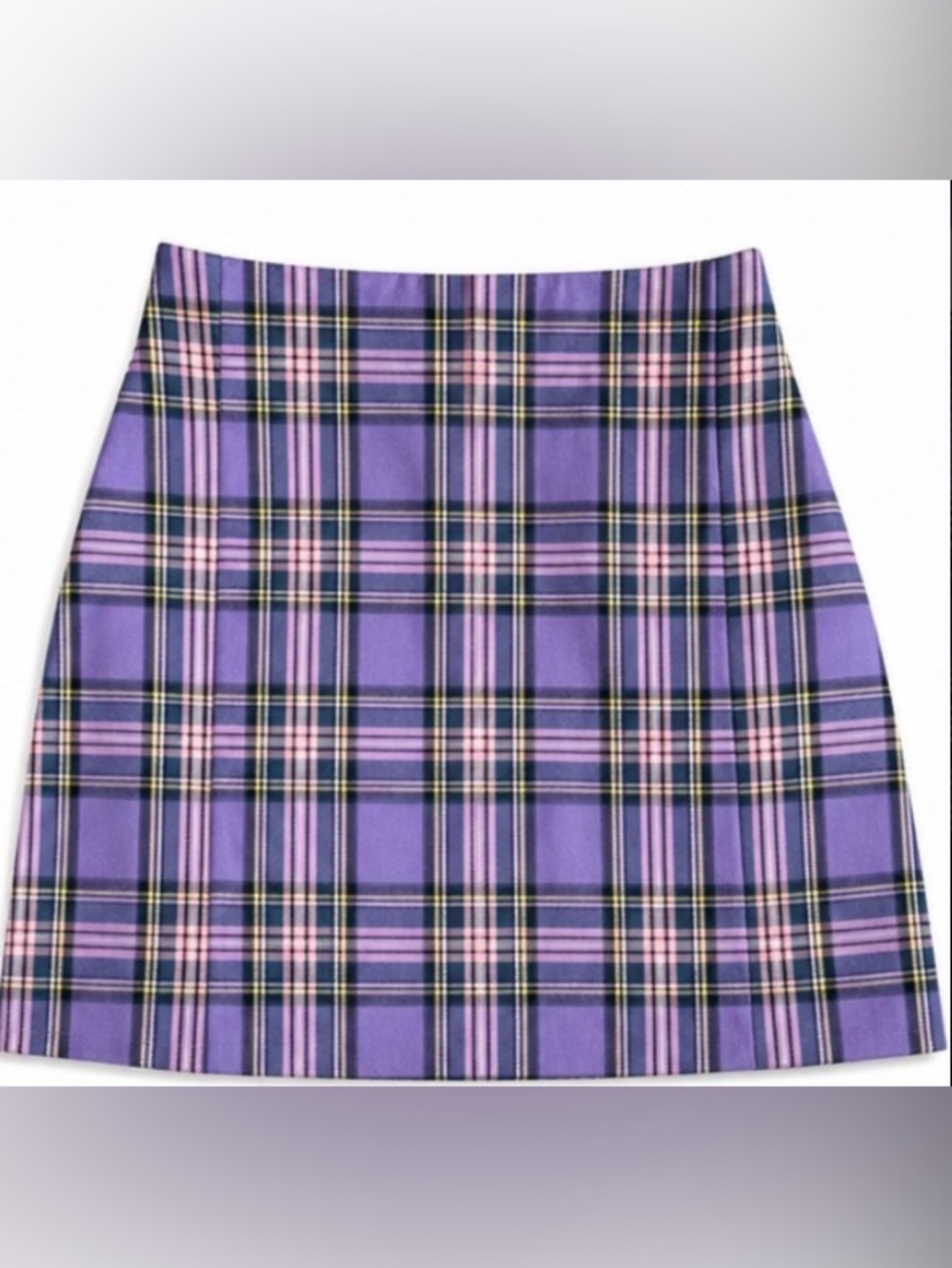 Purple Plaid Mini Skirt